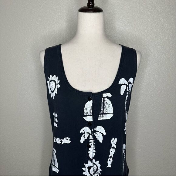 Natural Elements Black Tropical Sleeveless Jumpsuit - Picture 3 of 13